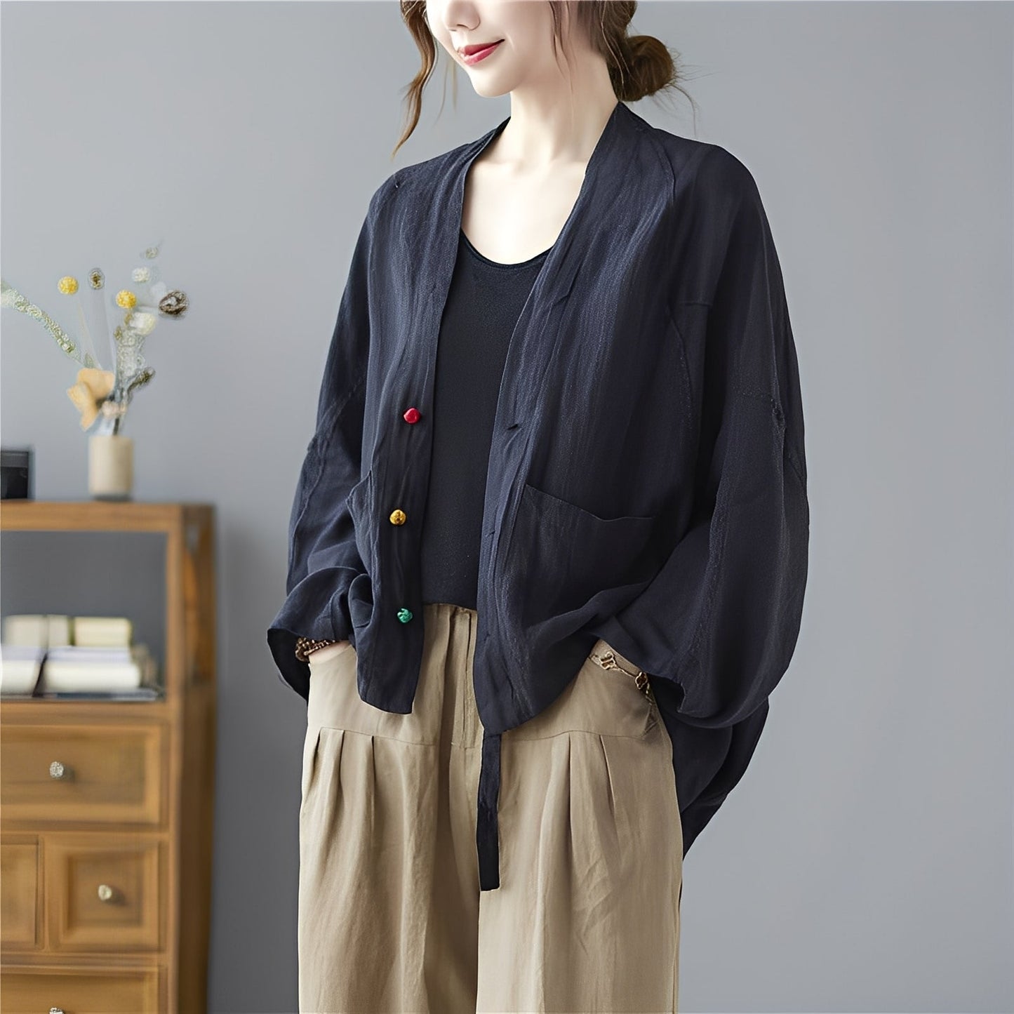 ModeGeist | Locker kurzer Cardigan mit Taschen