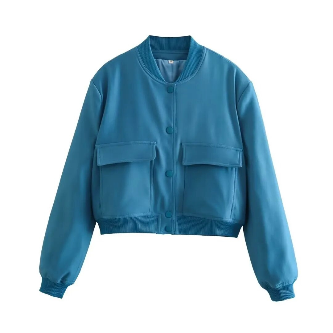 ModeGeist | Kurze Jacke mit Rundhalsausschnitt für Frauen