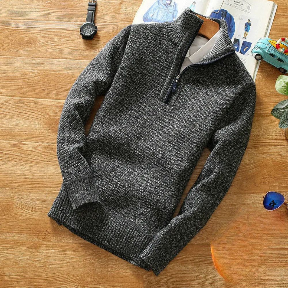 Kuscheliger Samuel Wollpullover mit Reißverschluss