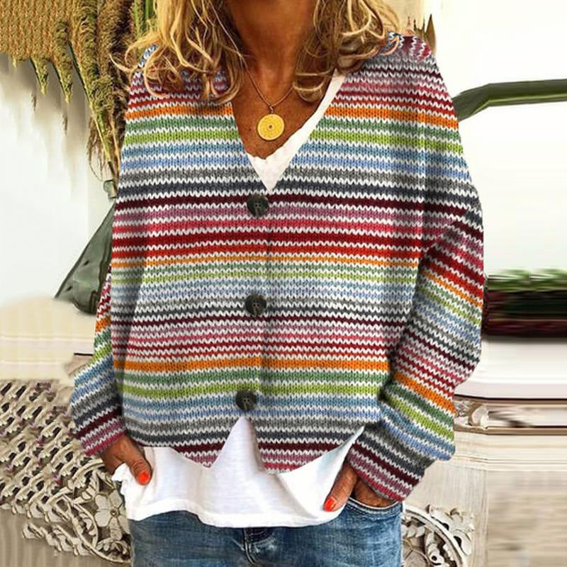 ModeGeist | Weicher Bedruckter Damencardigan