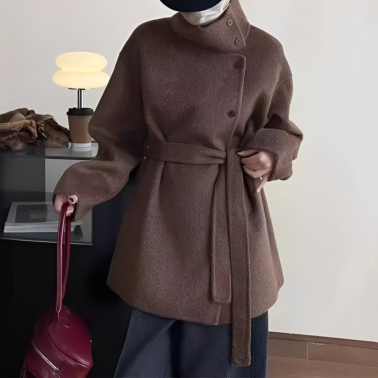 ModeGeist | Lockere doppelte Wollmantel für Frauen