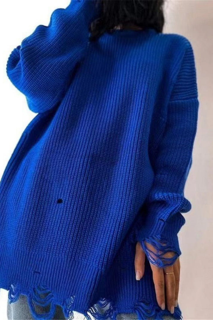 Fudus: Einfarbige Freizeitpullover mit Rundhals für entspannten Style