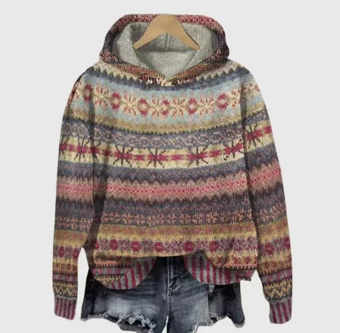 Damen Kapuzenpullover von Fudus im Weinlese-Design
