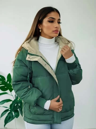 ModeGeist | Damen Fleecegefütterte Kapuzenjacke