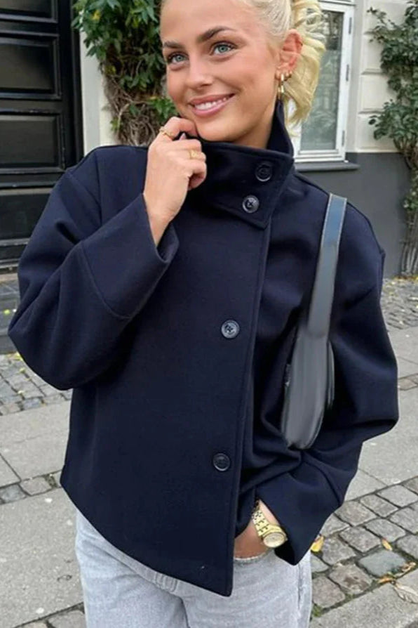 ModeGeist | Wollmantel mit Reverskragen für Lässigen Chic
