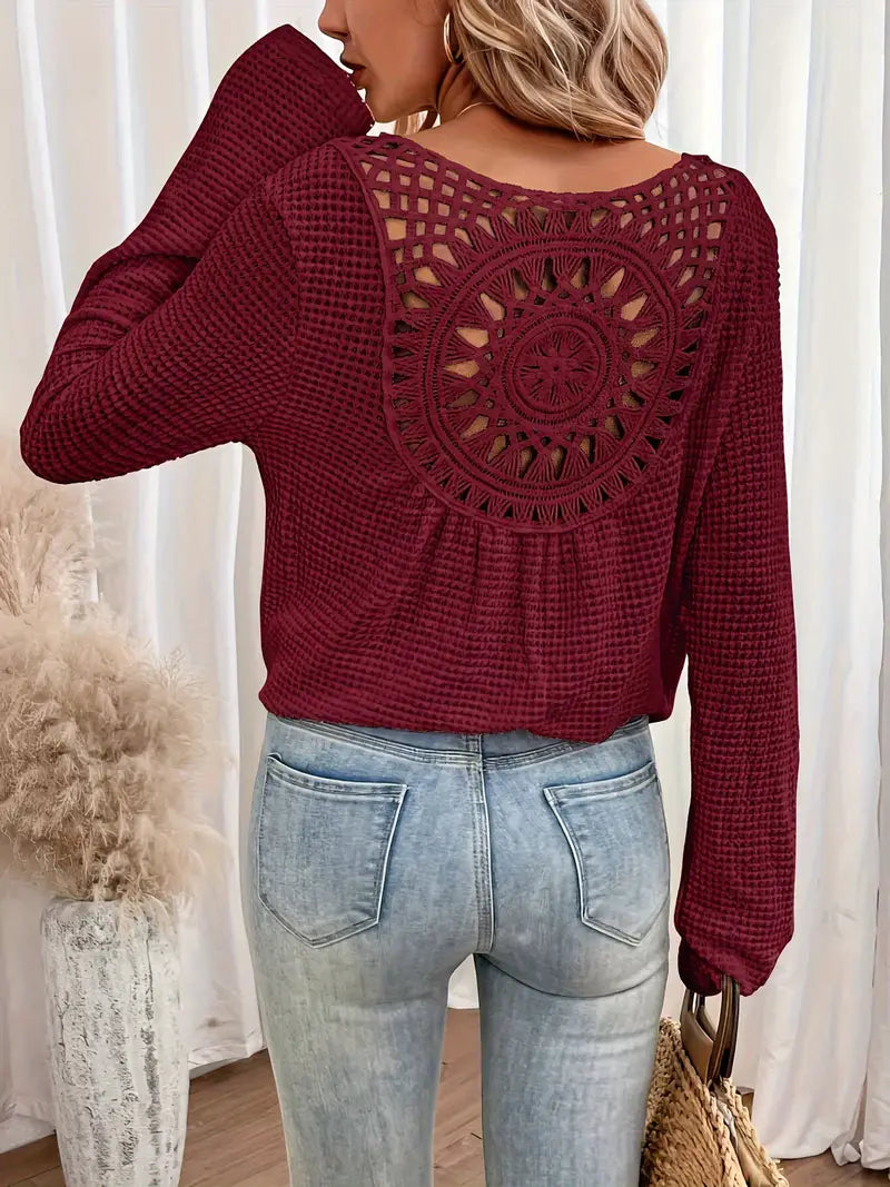 ModeGeist | Trendige Damen Sweater Gehäkelte Trendy, Komfortabel