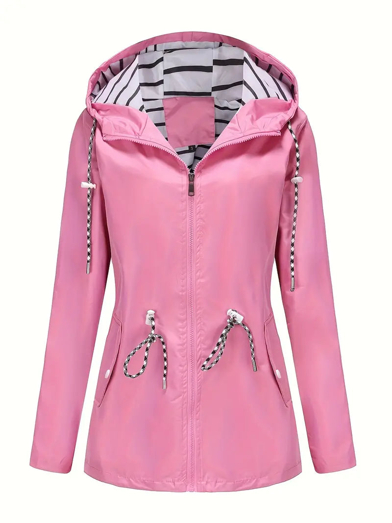 ModeGeist | Regenjacke - Wasserdicht mit Kapuze - Verstellbare Passform - Praktische Taschen