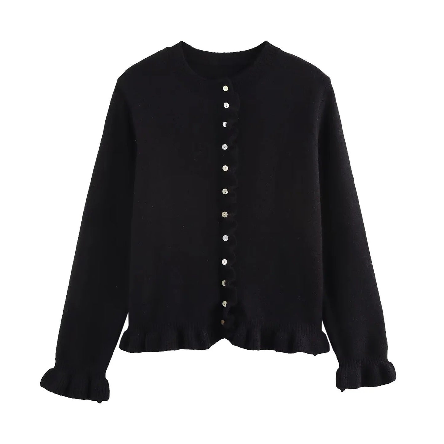 ModeGeist | Damen-Cardigan mit Knöpfen, schickes Lagen-Oberteil