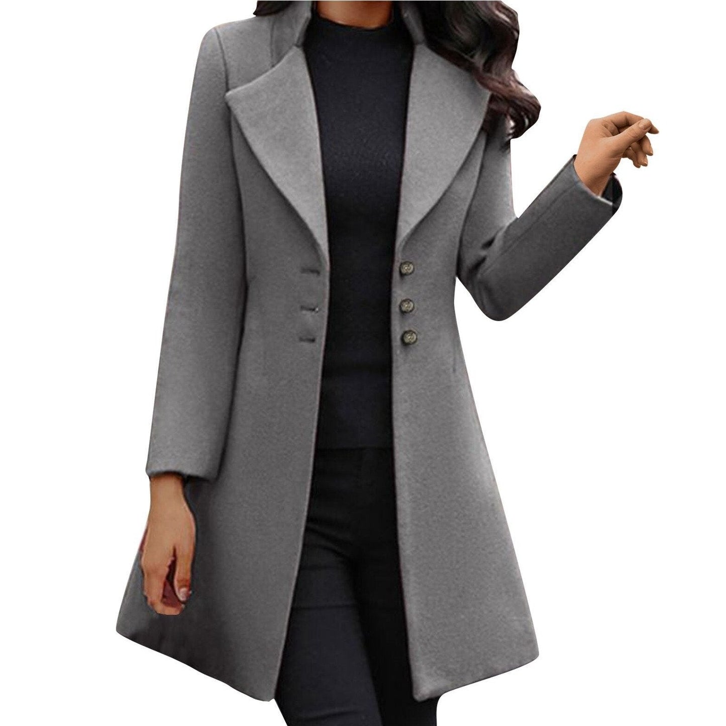 ModeGeist | Klassisch Lange Jacke Wollmischung Elegant und Stilvoll