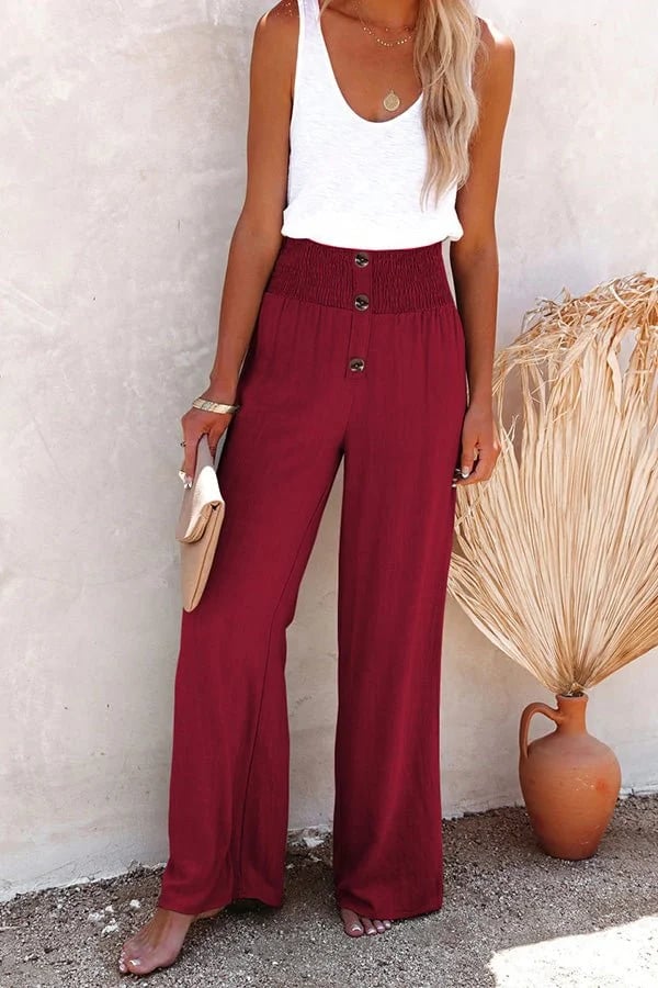 MODEGEIST Damen High-Waist Hose Stretch Entspannt Elegant