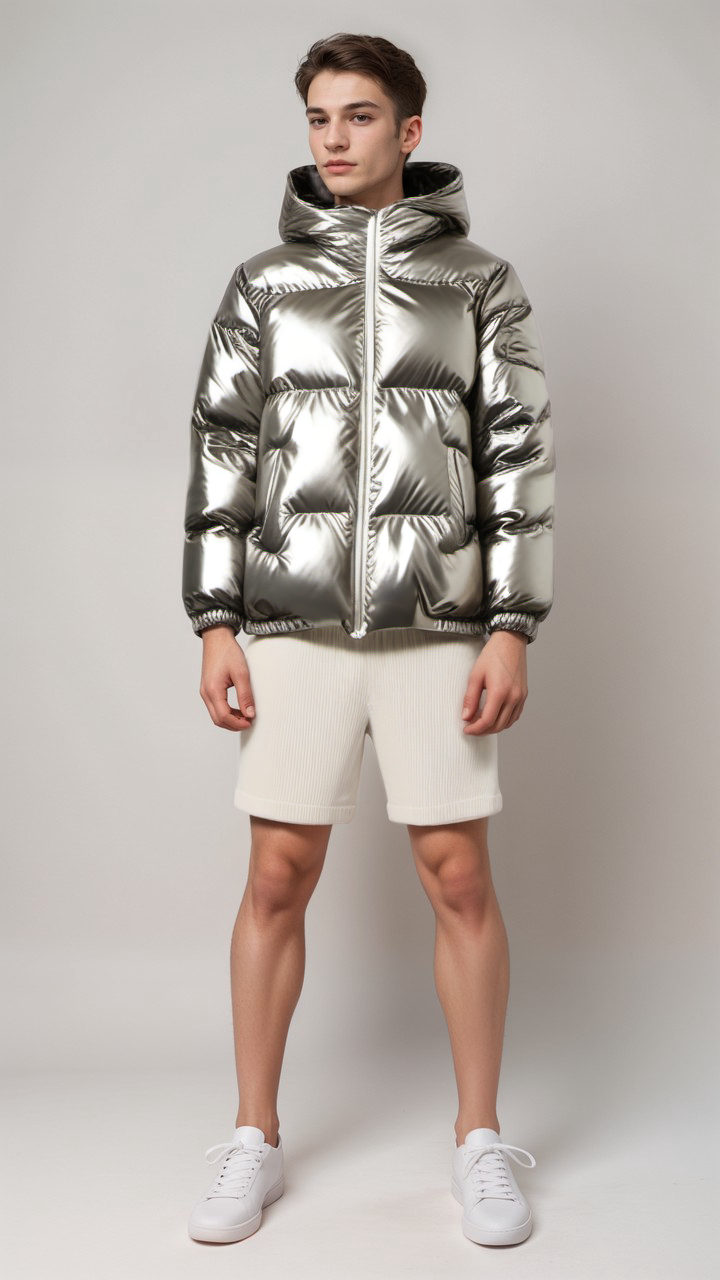 ModeGeist | Gepolsterte Winterjacke mit Kapuze Polyester Warm und Wasserabweisend