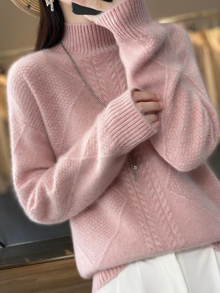 Pullover mit hohem Kragen von UTE Strick