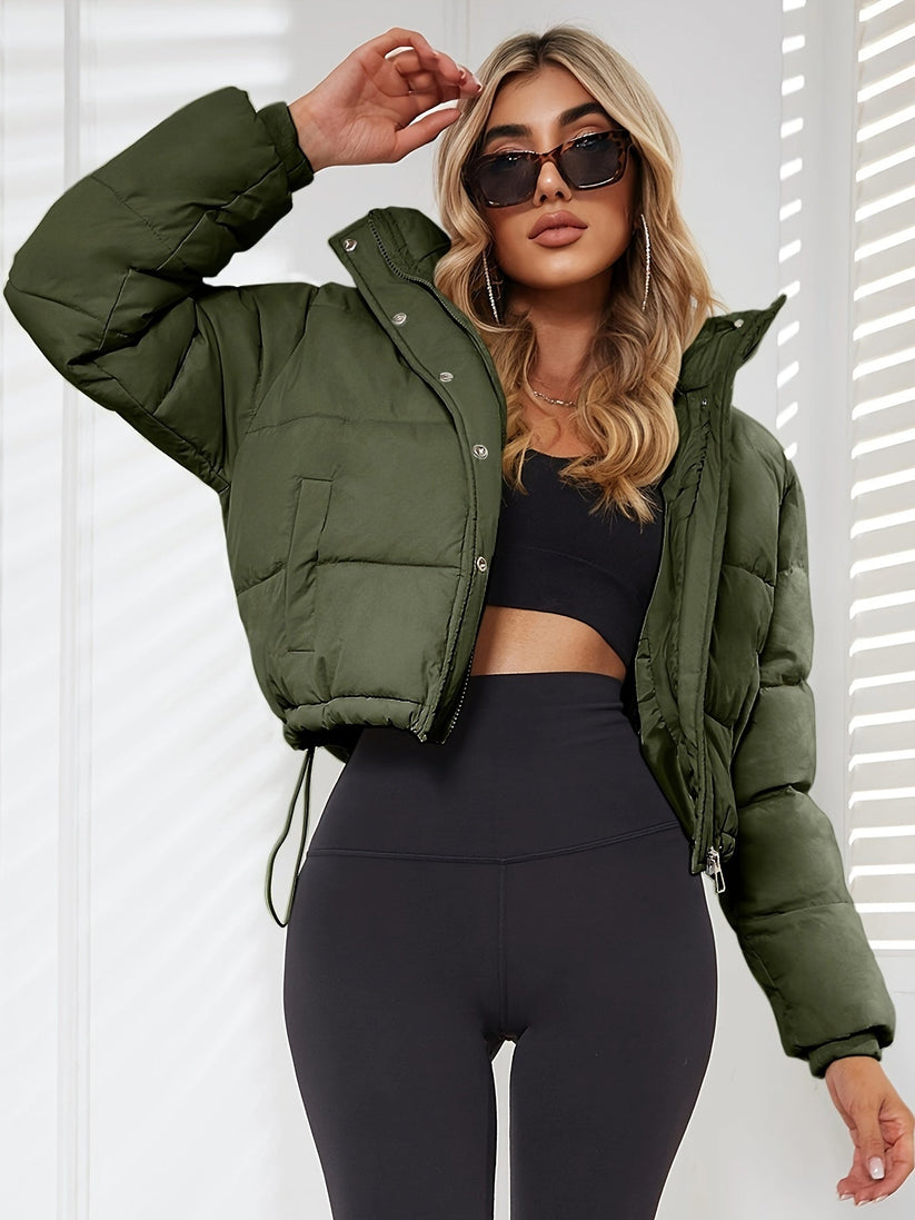 ModeGeist | Taillierte Jacke mit Kapuze und Kordelzug für Frauen