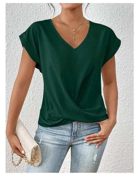 Damen T-Shirt von Fudus mit asymmetrischem Knoten für den Sommer
