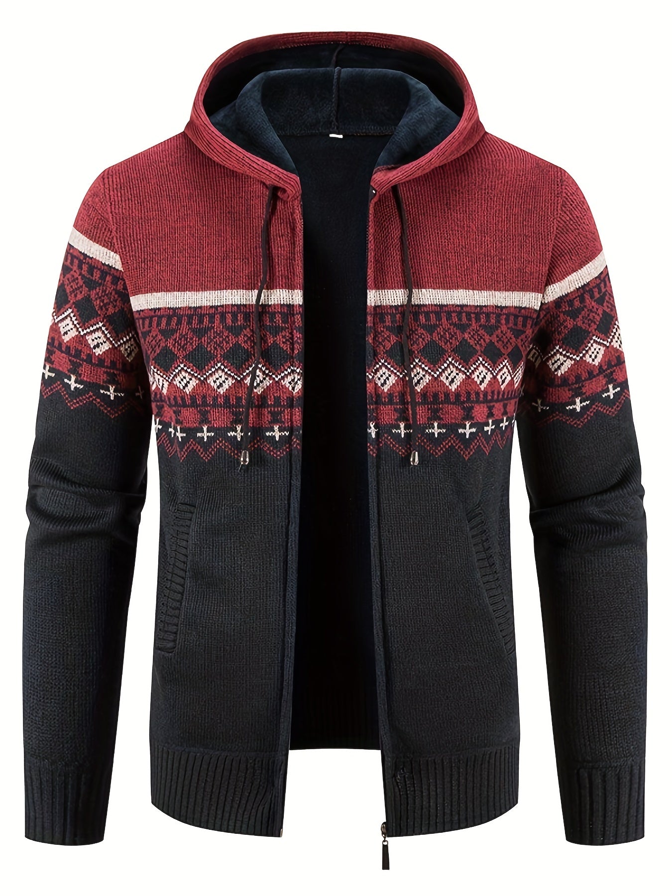 ModeGeist | Gemusterter Hoodie Baumwolle und Polyester Warm und Stilvoll