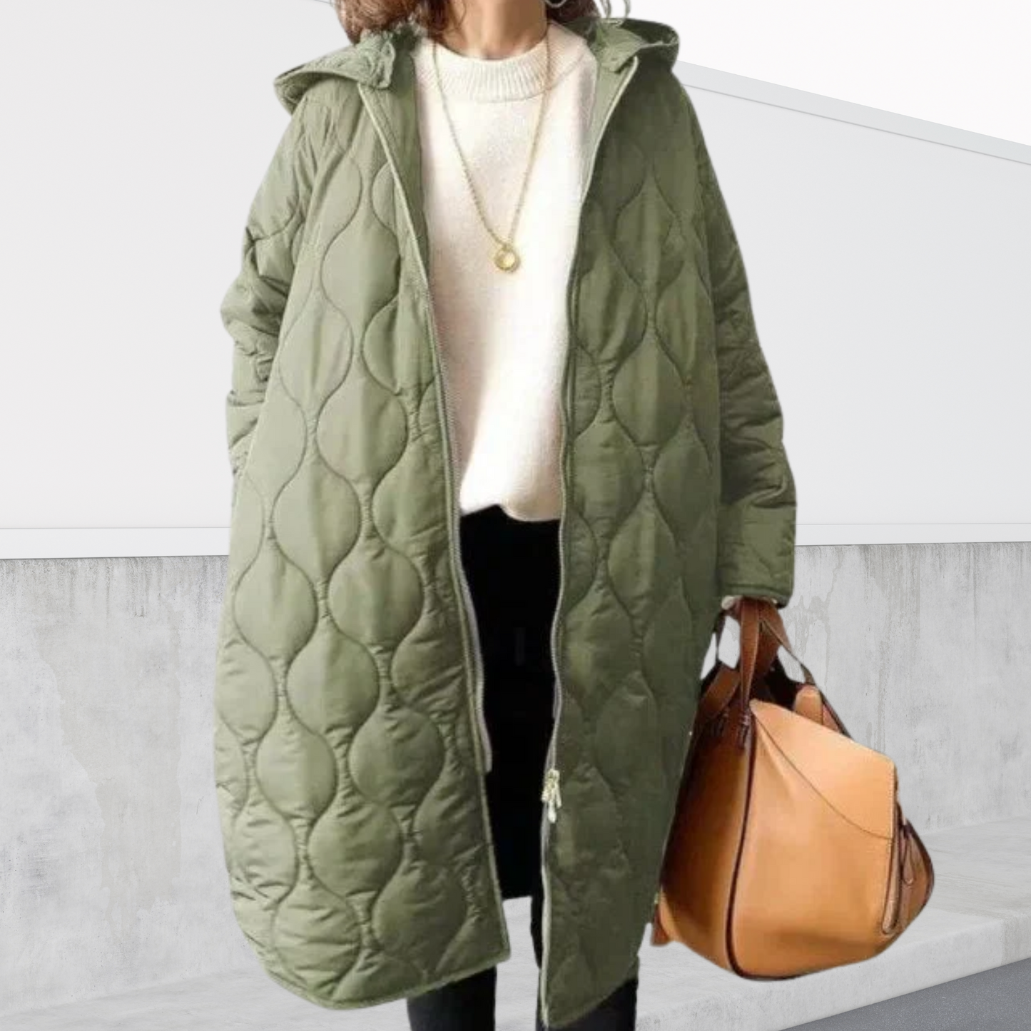MODEGEIST Damen Oversized Parka Kapuze Taschen Winter