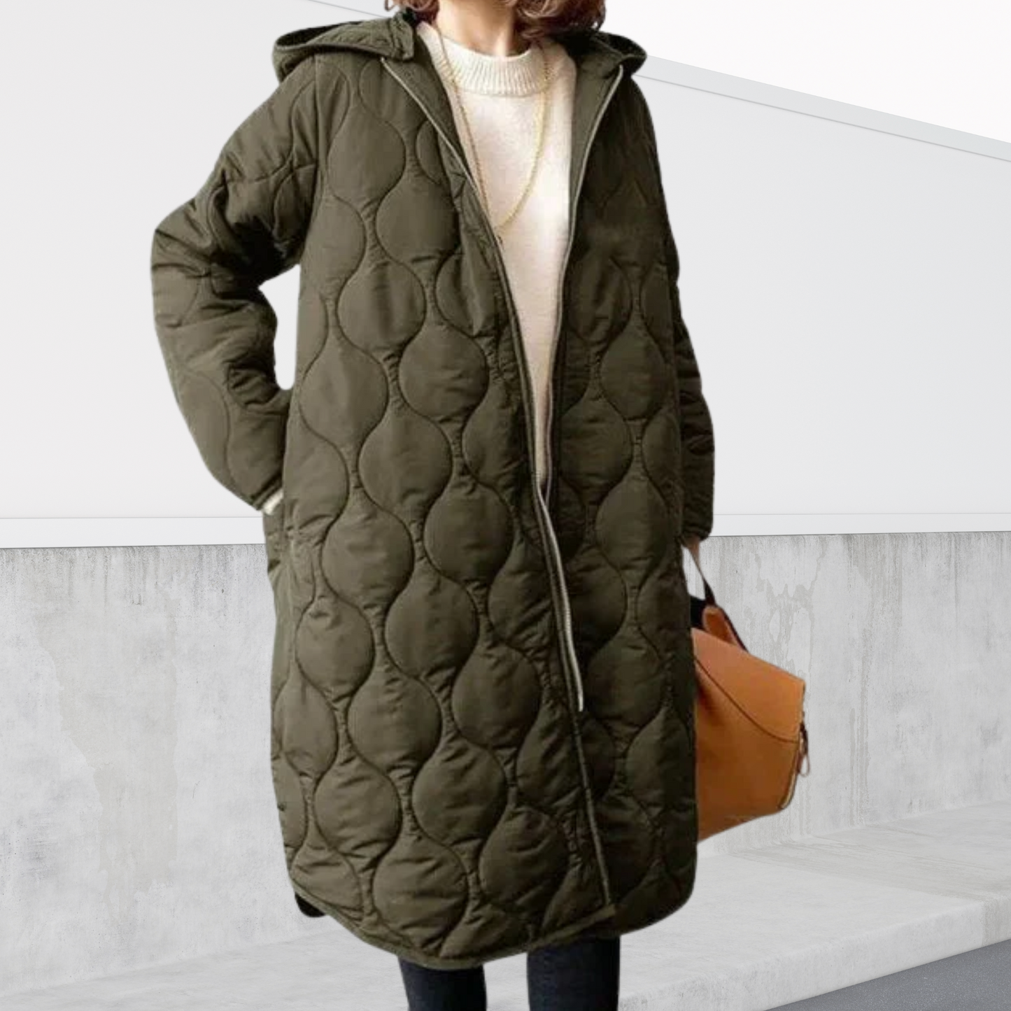 MODEGEIST Damen Oversized Parka Kapuze Taschen Winter