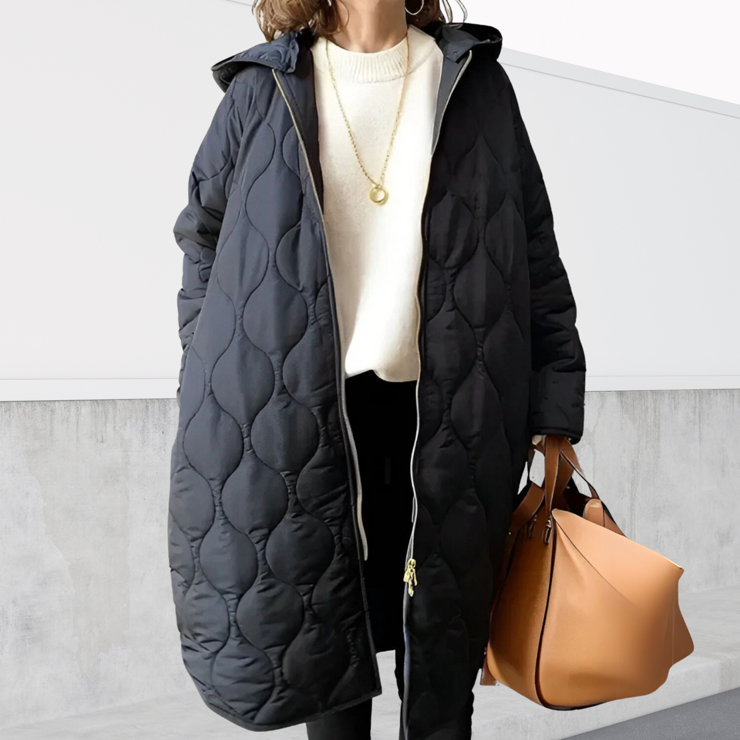 MODEGEIST Damen Oversized Parka Kapuze Taschen Winter