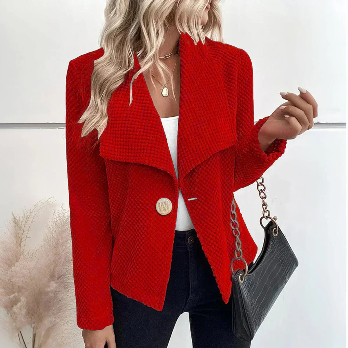 ModeGeist | Blazer mit Struktur Große Kragen Elegant und Modern