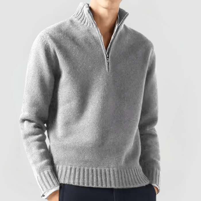 VENHUES Strickpullover mit Reißverschluss