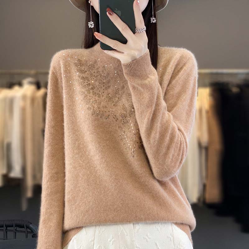 ModeGeist | Strickpullover Mit Zartem Blättermuster