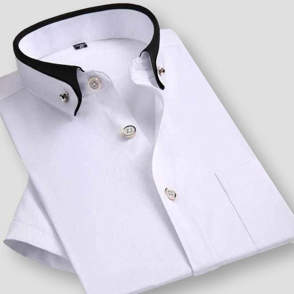 Velinda Herren Kurzarmhemd: Stilvoll, zweifarbig