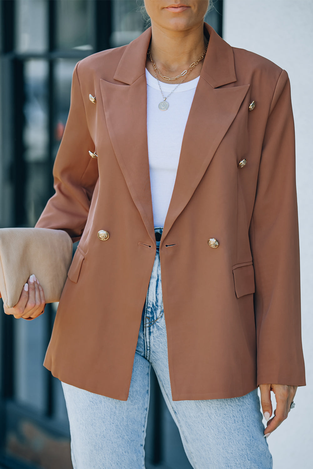 ModeGeist | Doppelreiher-Reverskragen Langarm Blazer