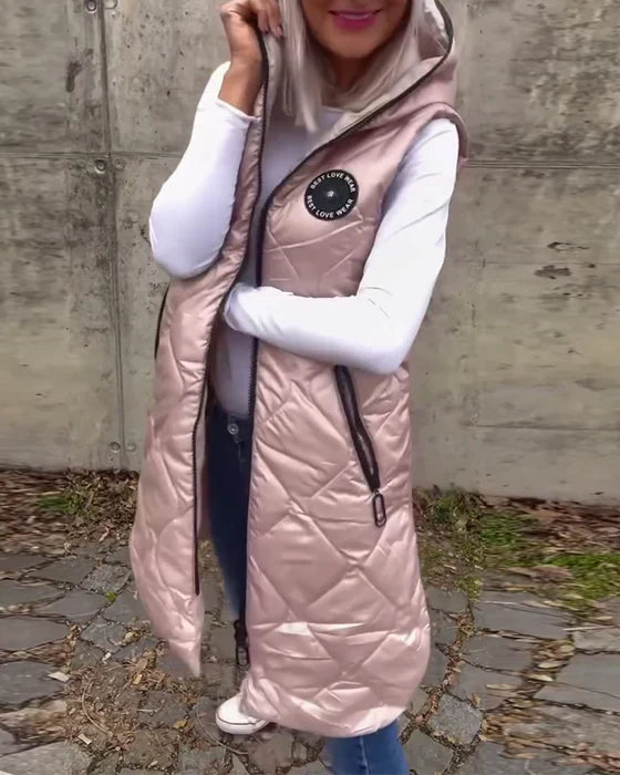ModeGeist | Lässige Steppjacke mit Kapuze und Reibverschluss