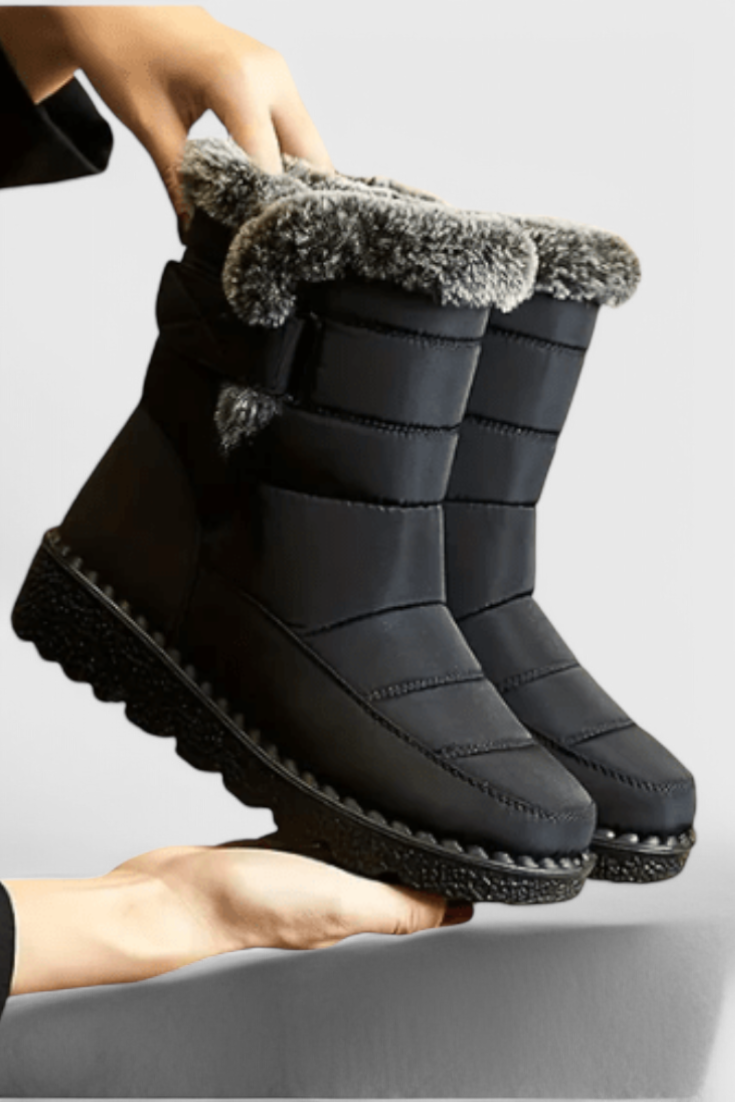 MODEGEIST Damen Wasserdichte Stiefel Rutschfest Wadenhoch Allwetter