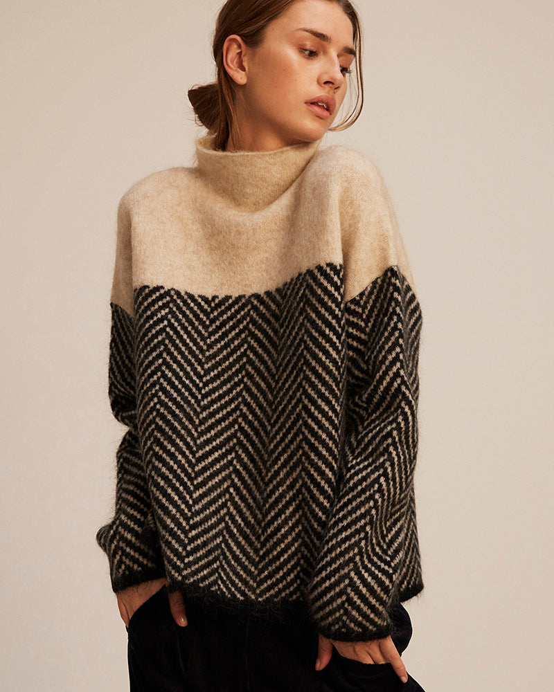 ModeGeist | Baumwolle Rollkragen-Pullover