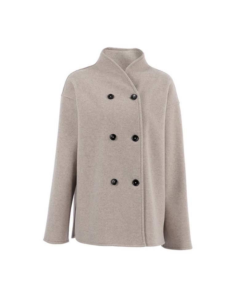 ModeGeist | Doppelreiher Kurze Jacke Minimalistisch Tailliert