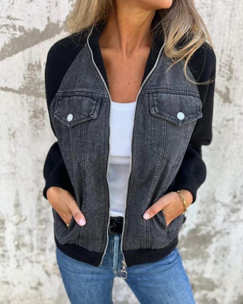 ModeGeist | Moderne Jacke Aus Denim Stoff