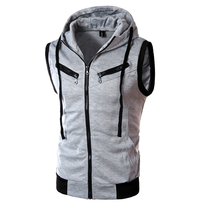 Herren ärmellose Kapuzenjacke ModeGeist