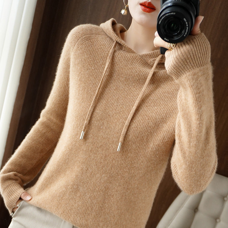 ModeGeist | Strickpullover mit Kapuze Weicher Strick Lässige Passform