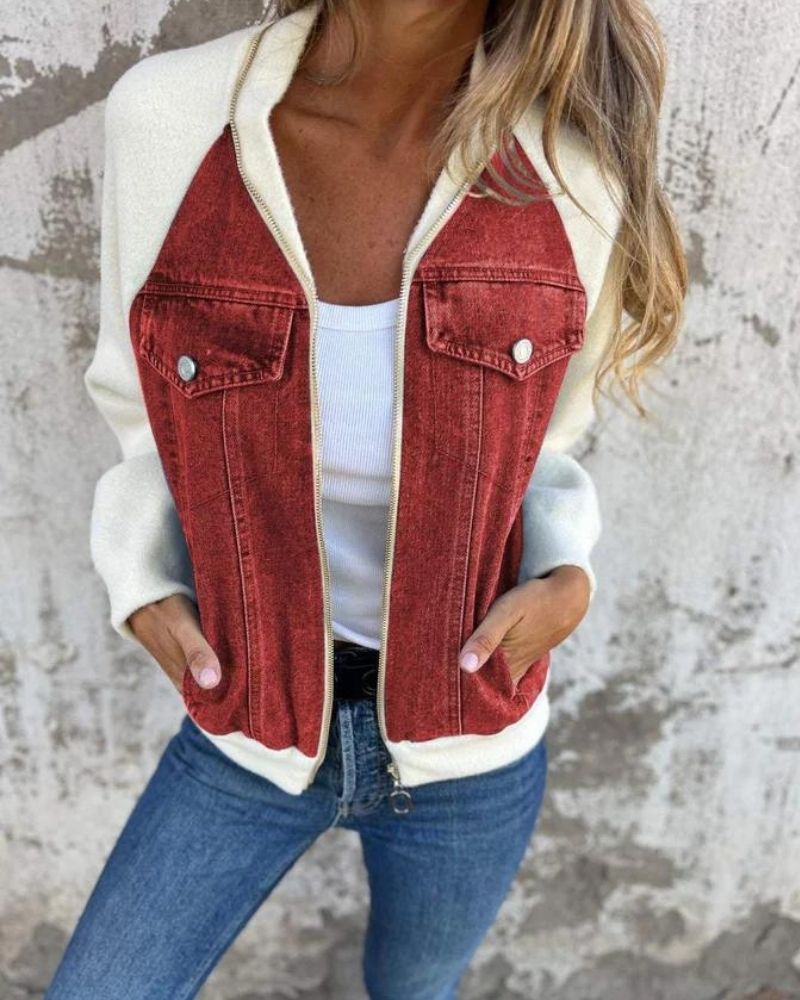 ModeGeist | Moderne Jacke mit Denim-Stoff