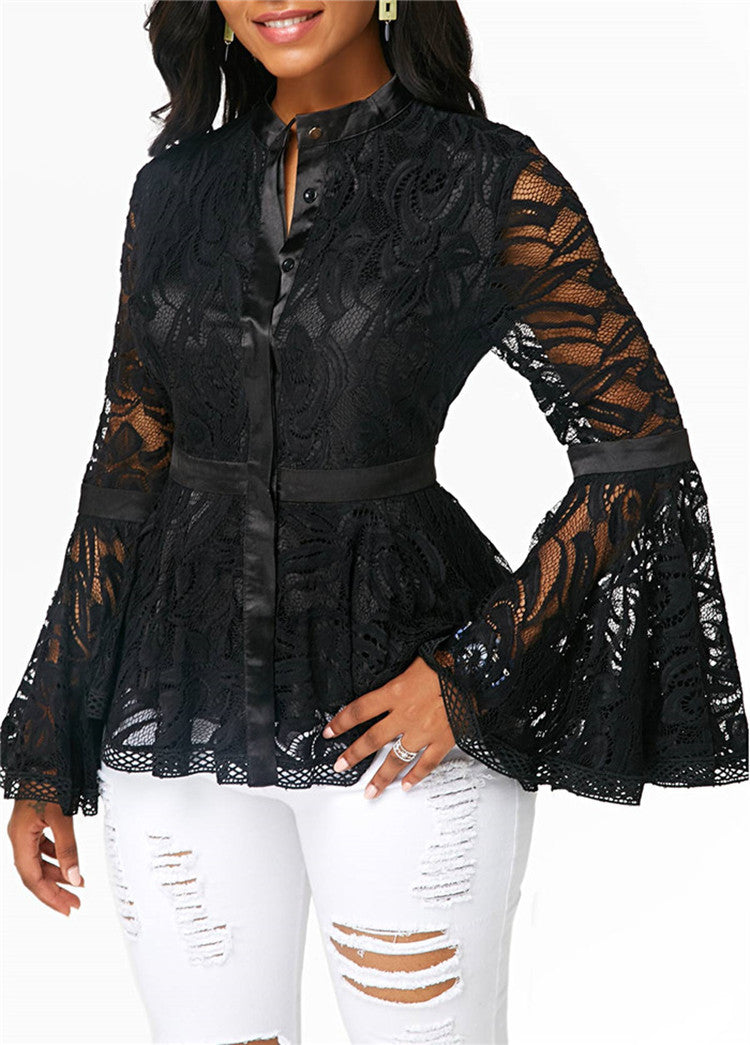 Fudus: Elegante Bluse mit Trompetenärmeln