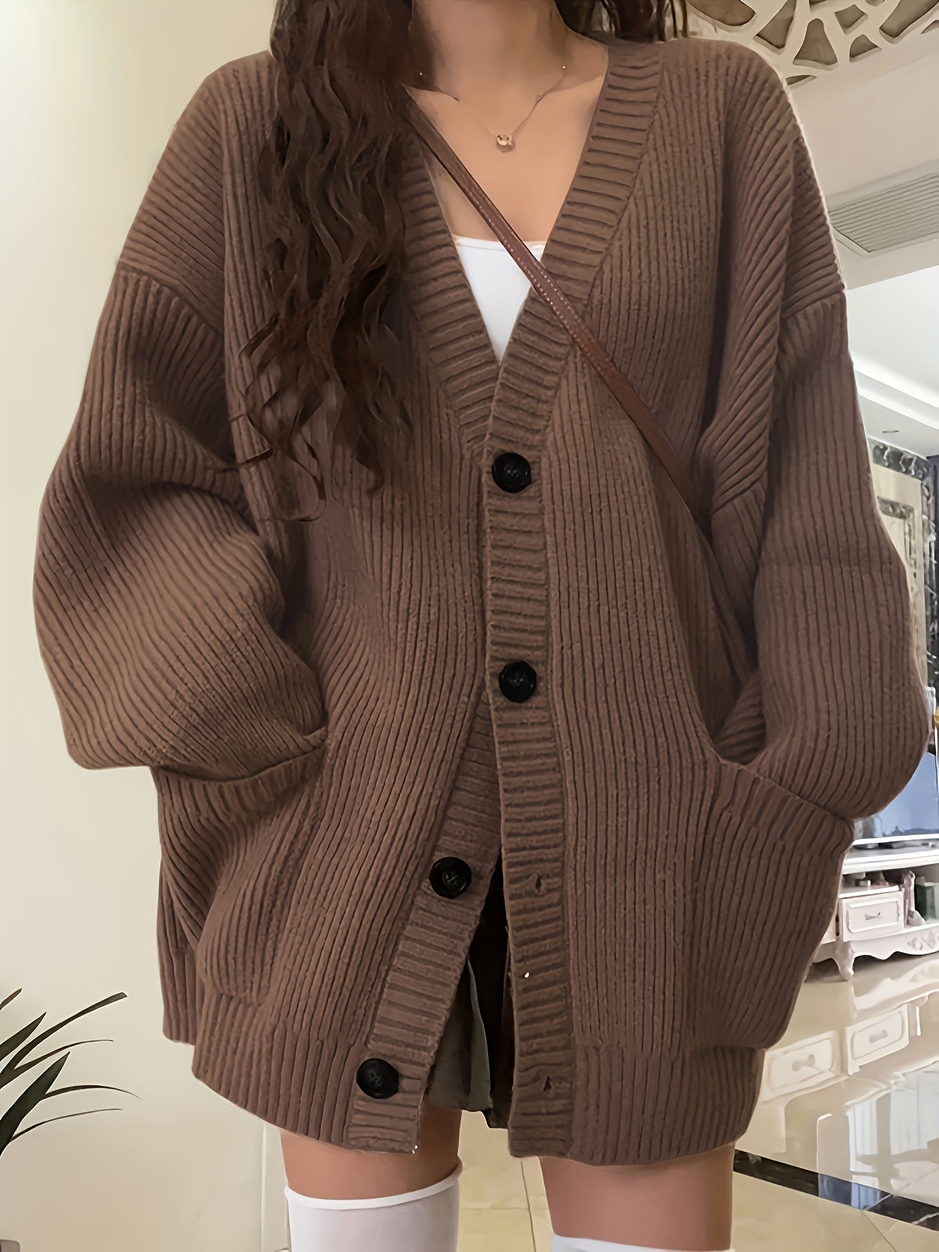 ModeGeist | Damen Freizeit Baumwoll Strickjacke