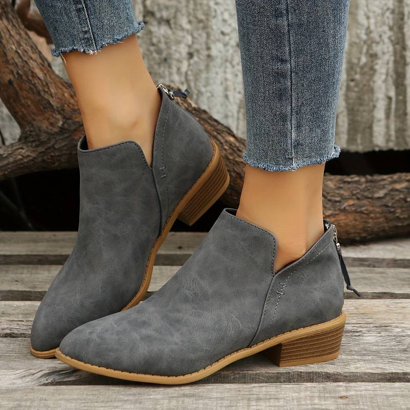 MODEGEIST Damen Ankle Boots Blockabsatz vielseitig elegant