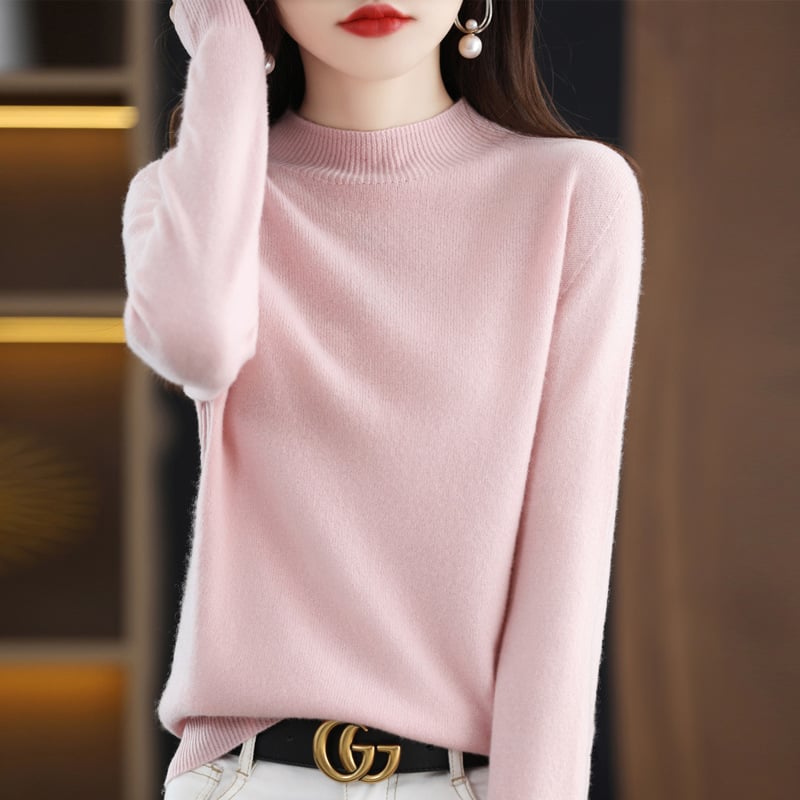 RAQUEL: Grobstrickpullover mit hohem Kragen
