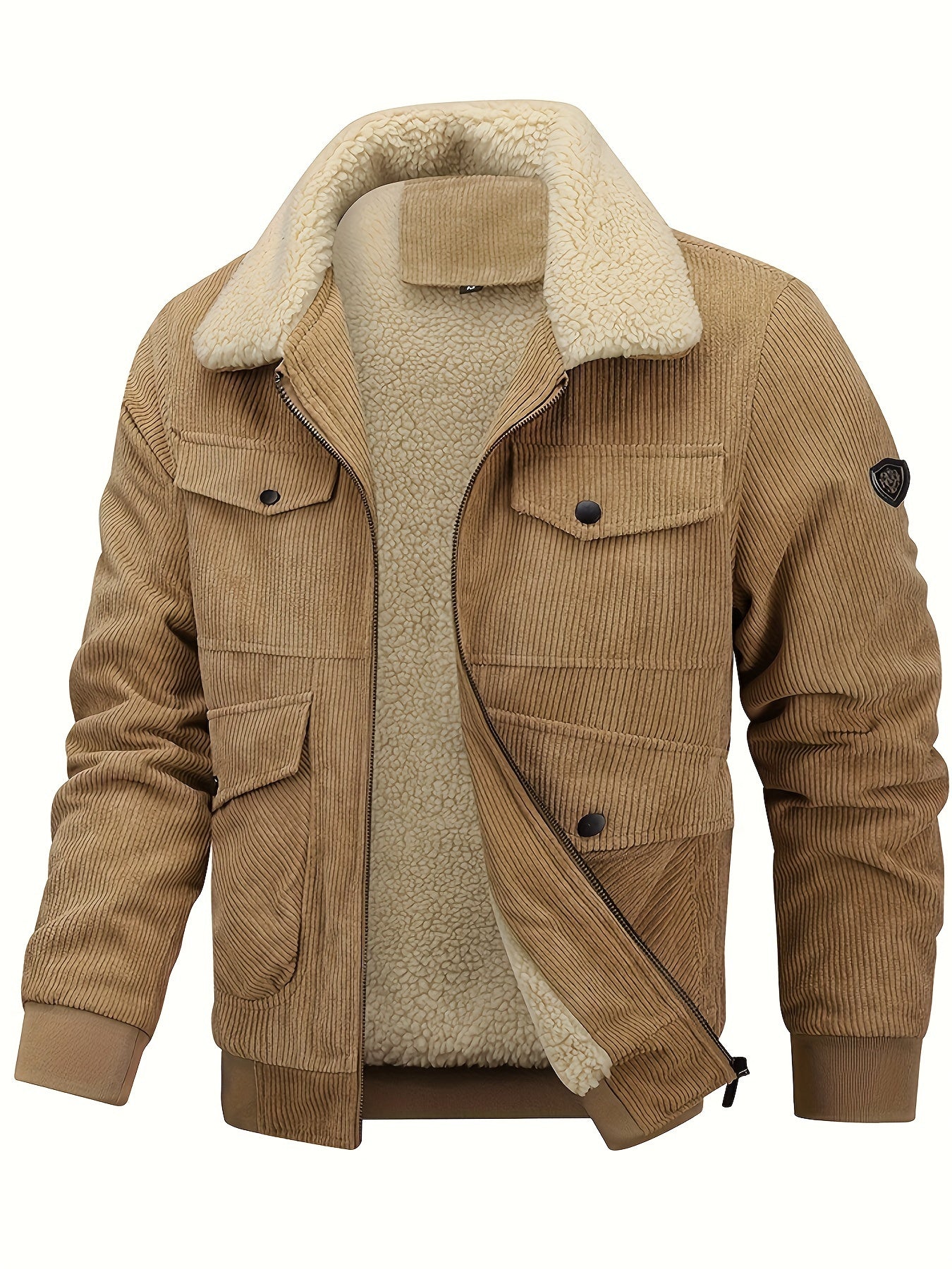 ModeGeist | Warmen Jacke mit Cord und Fleecefutter Cordura und Polyester Robuste und Bequeme