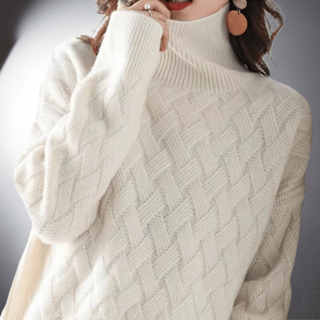 MODEGEIST Damen Oversize Pullover Strick Entspannte Passform