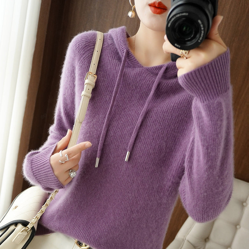 ModeGeist | Strickpullover mit Kapuze Weicher Strick Lässige Passform