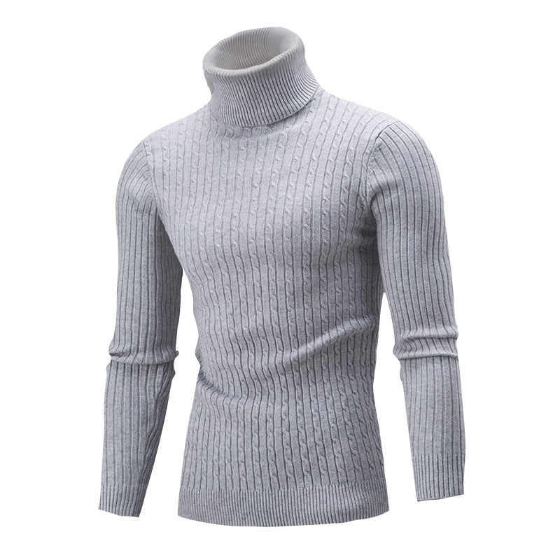 Herren rollkragen Pullover mit Zopfmuster ModeGeist