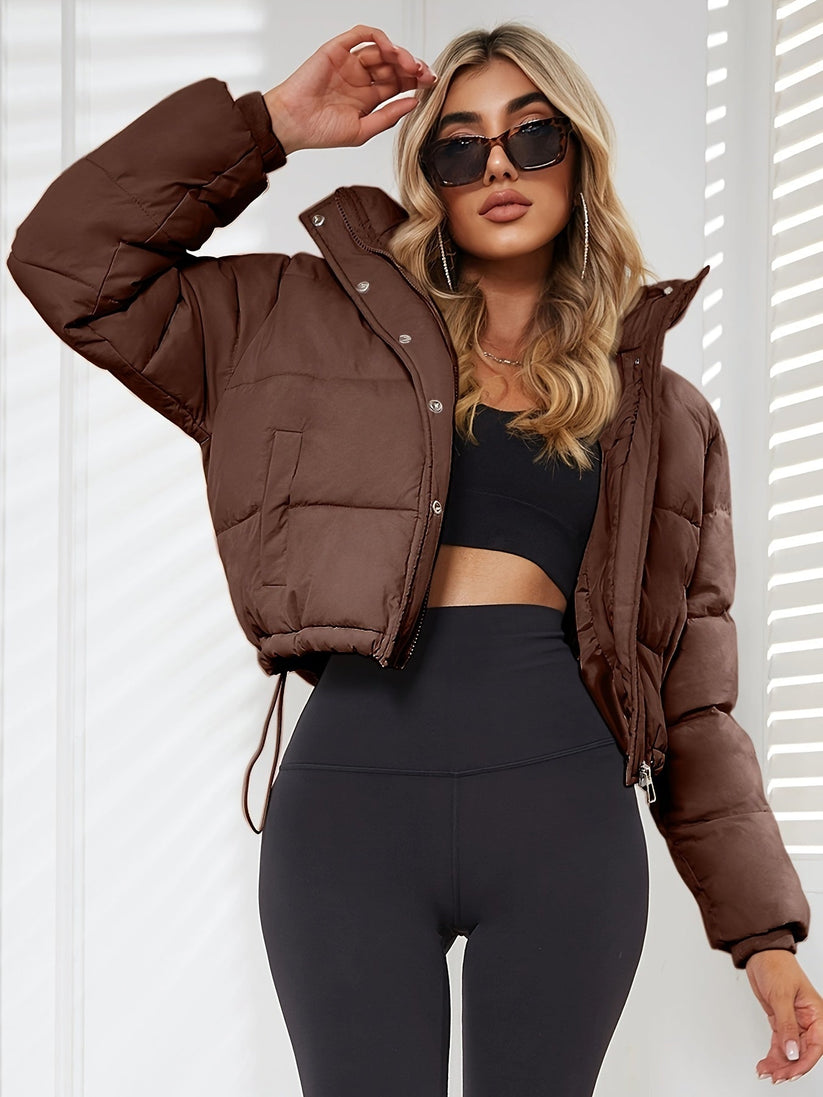 ModeGeist | Taillierte Jacke mit Kapuze und Kordelzug für Frauen