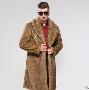 Herren Modischer Kunstpelzmantel mit elegantem Schnitt und festem Revers ModeGeist