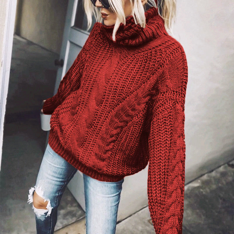 ModeGeist | Chunky Strickpullover mit Rollkragen Weich und Warm Kabelstrick