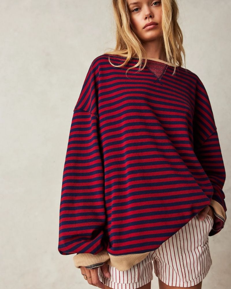ModeGeist | Übergroßer Gestreifter Pullover