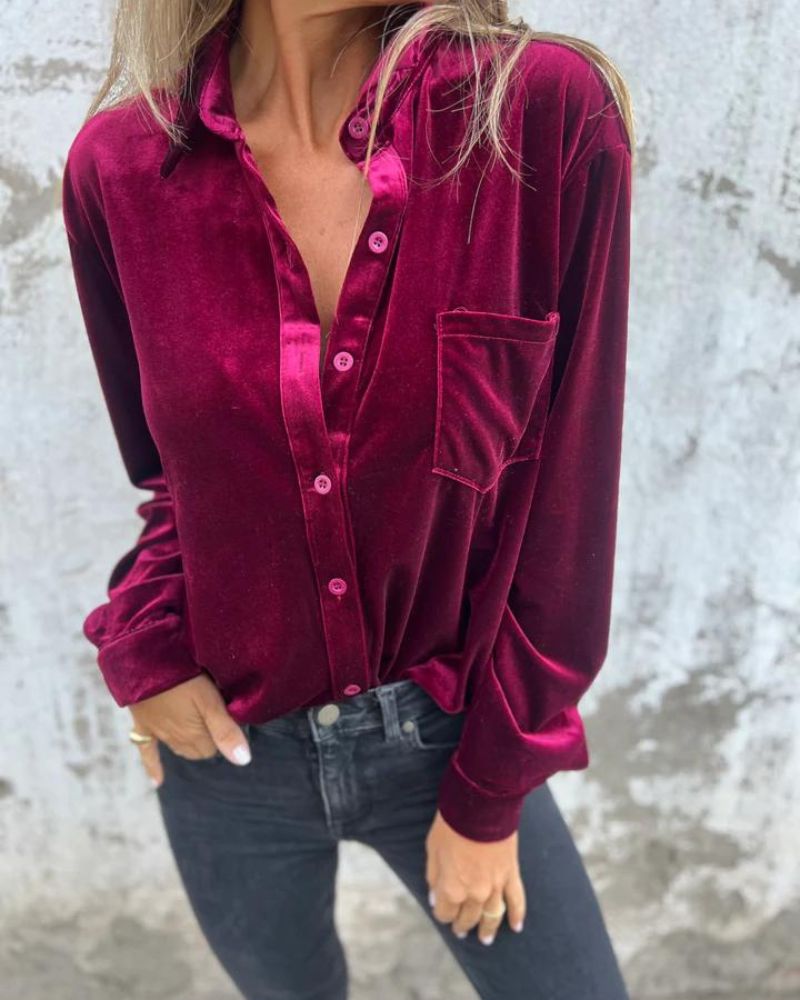 ModeGeist | Elegante Samtbluse