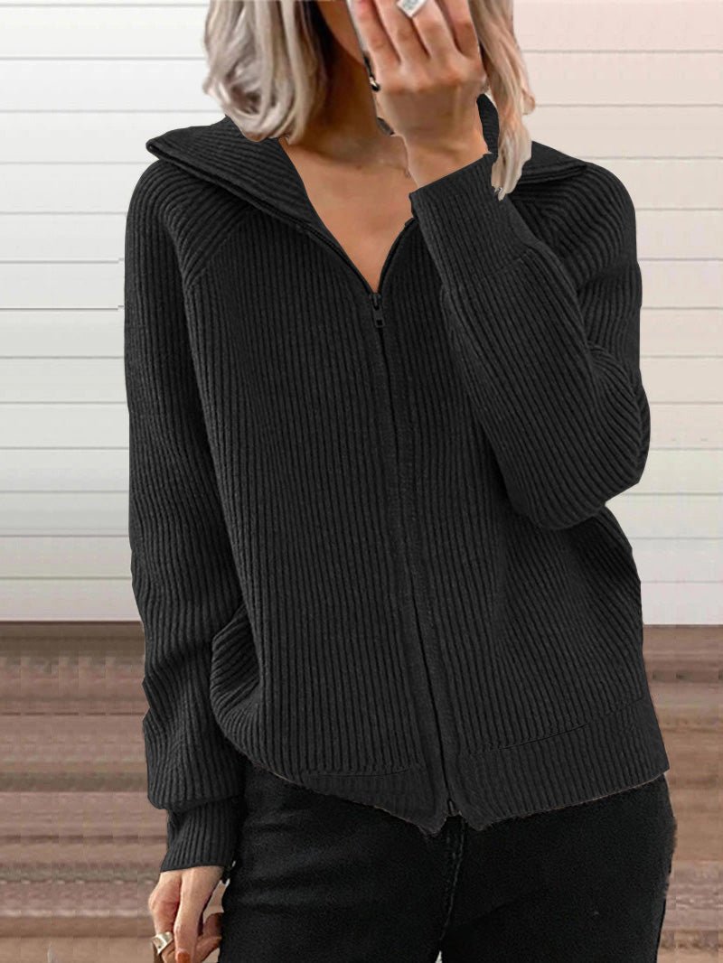 ModeGeist | Baumwollstrick Reißverschluss Pulloverjacke