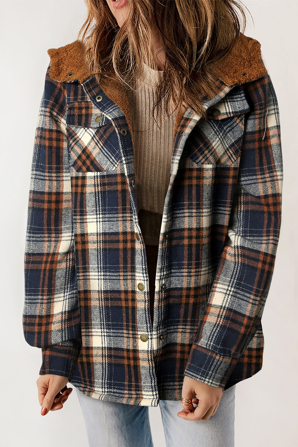 ModeGeist | Gepunktete Jacke mit Kapuze Weiches Plüschfutter Perfekt für Kalte Tage